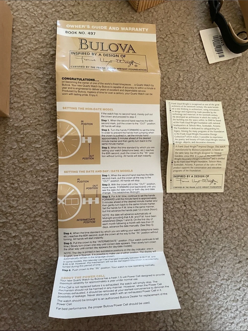 Bulova Frank Lloyd Wright 1990s Watch